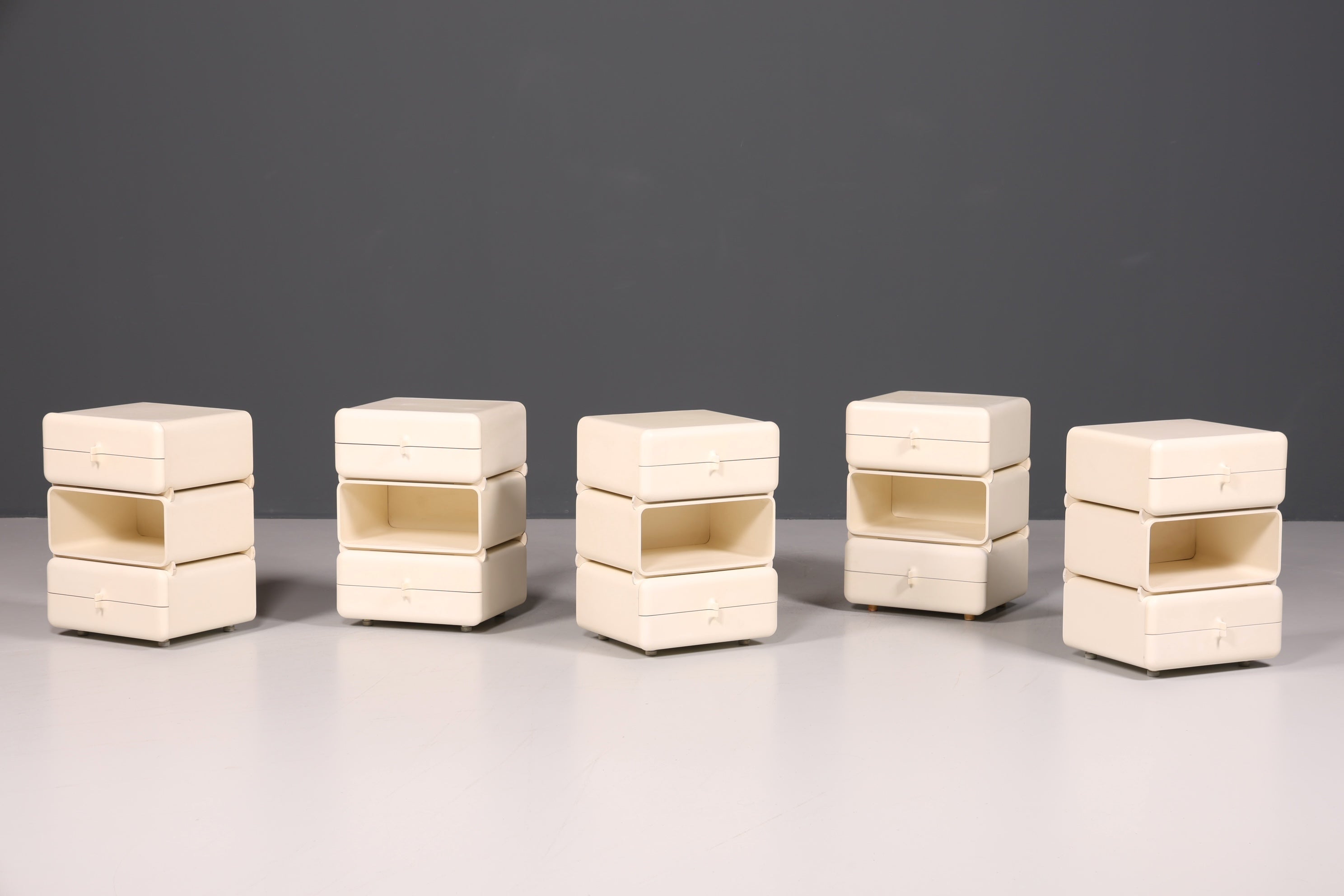 Seltene Mid Century Kommode Space Age Module Nachttisch Design Frankreich Vintage Schubladenkommode 1 von 5