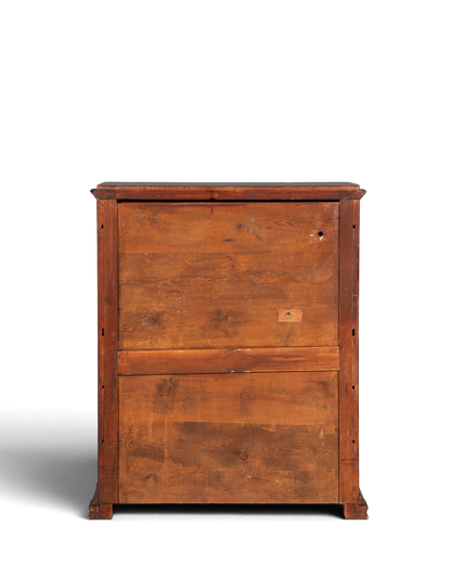 Hauptstadt Möblerei antiker Biedermeier Sekretär aus Echtholz mit sichtbarer Holzmaserung, Rückansicht