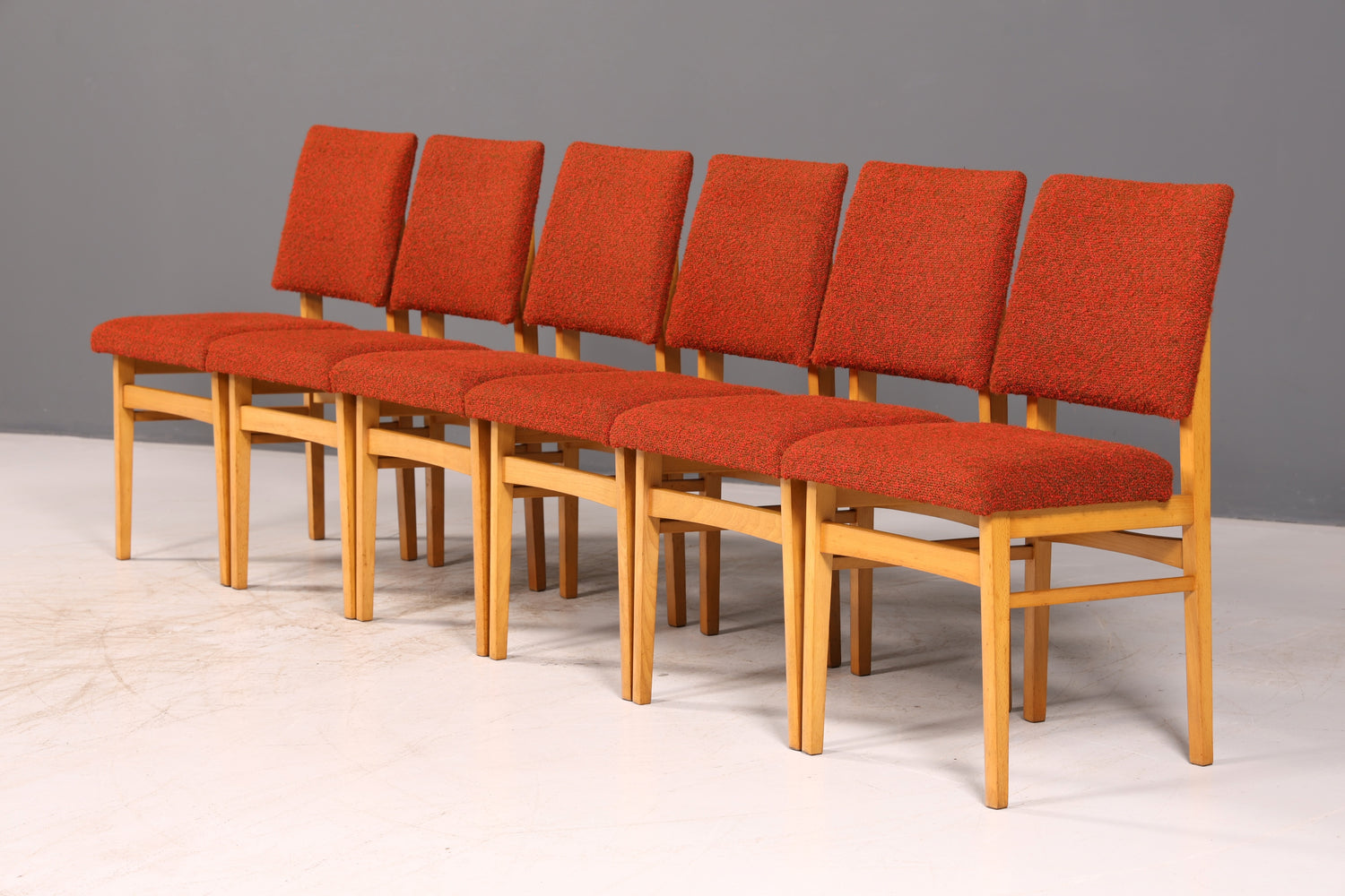 Elegant set of 6 mid-century dining chairs, vintage chair set, kitchen chairs, chair set, retro upholstered chairs, 1960s