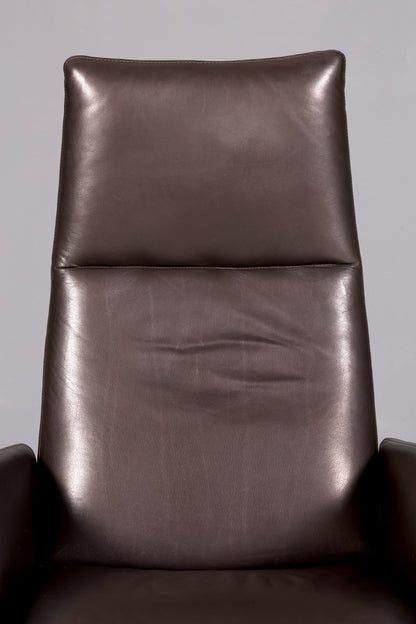 Wunderschöner Mid Century Relaxsessel echt Leder Fernsehsessel elektrisch verstellbar Lesesessel Komfort Design Ledersessel