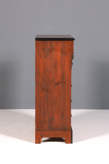 F841 Finish Wunderschöner Gründerzeit Sekretär Kommode Jugendstil Schubladenkommode Antik Vertiko