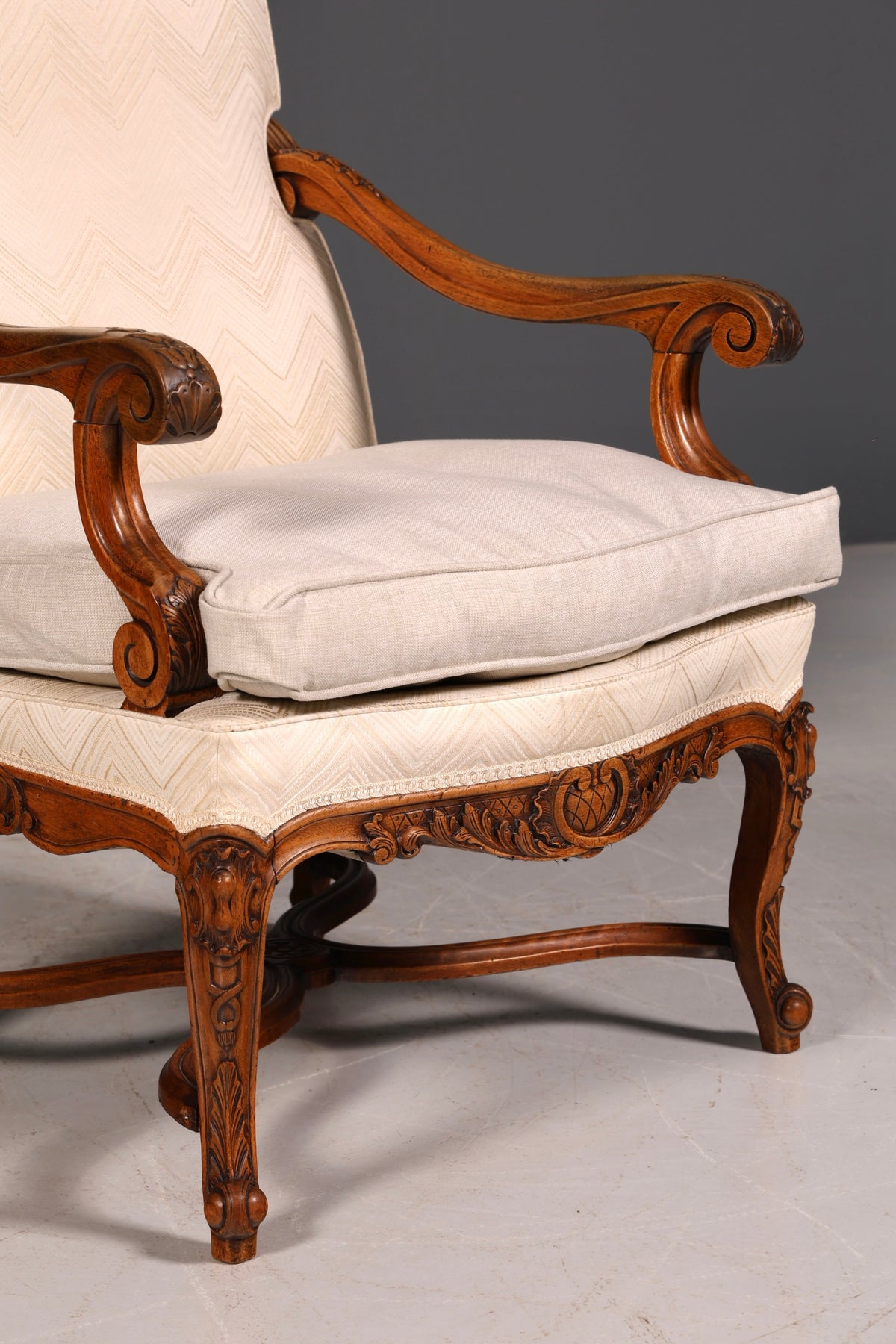 Elegant Louis Philippe Armchair, Gründerzeit Antique Armchair, Secretary Chair, Upholstered Armchair 2 of 2