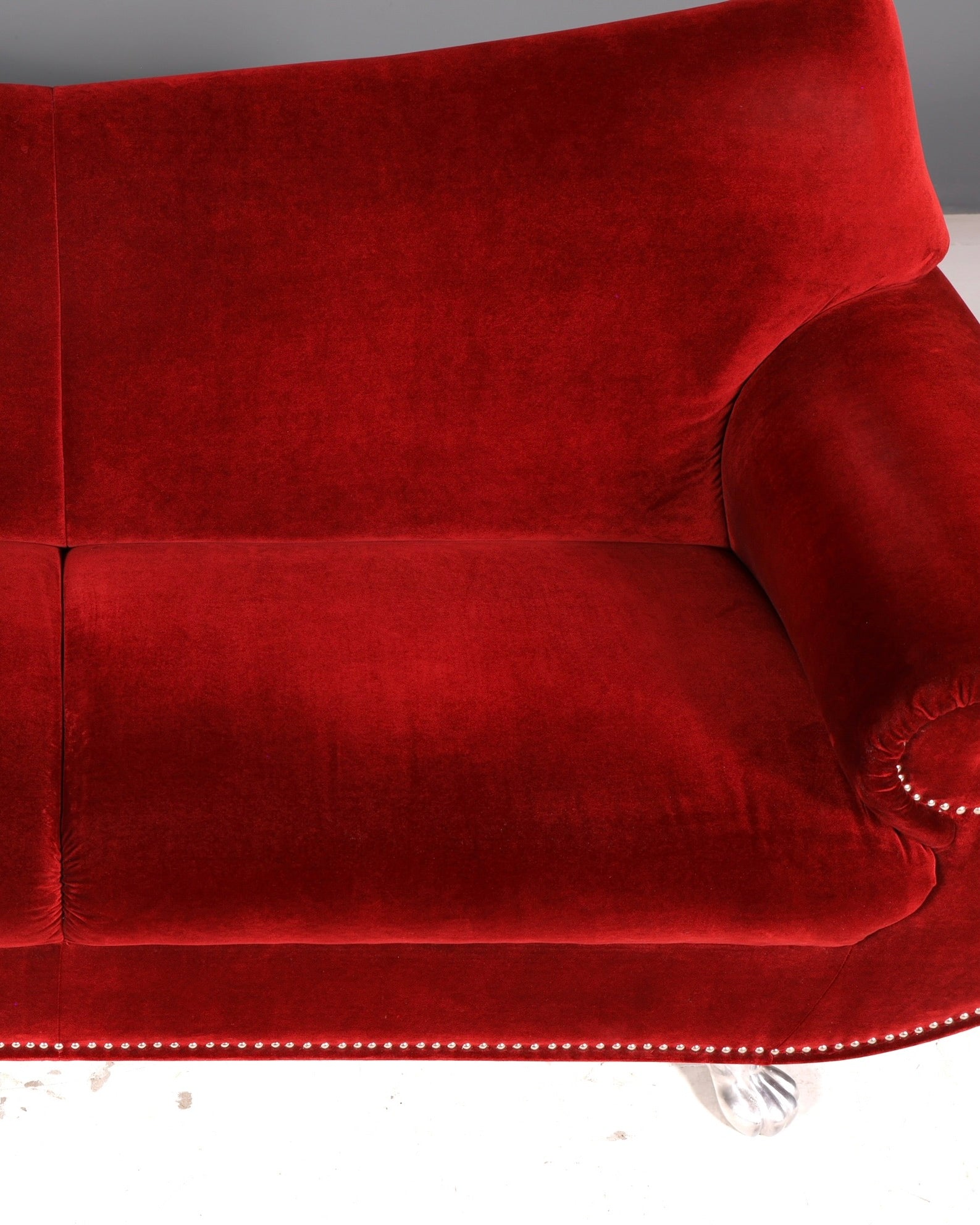 Opulentes Bretz Gaudi Rotes Samtsofa Designer Couch 3-Sitzer Sofa Barock Bordeaux Samt