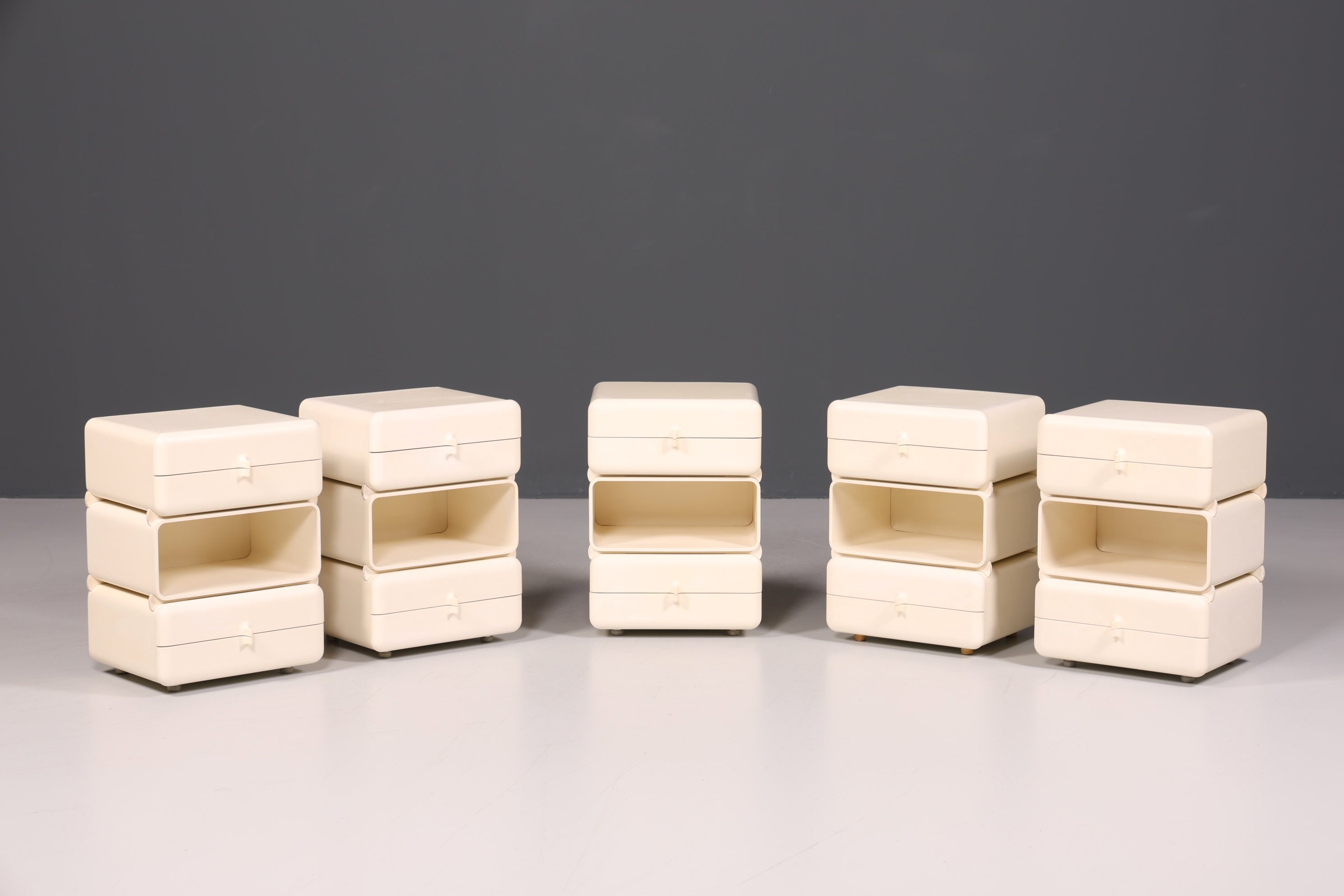 Seltene Mid Century Kommode Space Age Module Nachttisch Design Frankreich Vintage Schubladenkommode 1 von 5