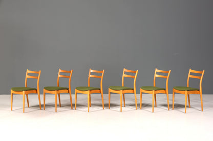 6x Schlichte Mid Century Stühle Retro Stuhlset Danish Design Küchenstühle Esszimmer Stühle