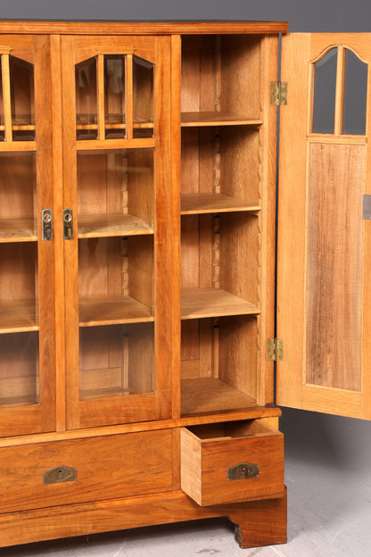 Traumhafte Jugendstil Vitrine Eiche Bücherschrank Antik Schrank Geschirrschrank Glasvitrine um 1900 Vintage