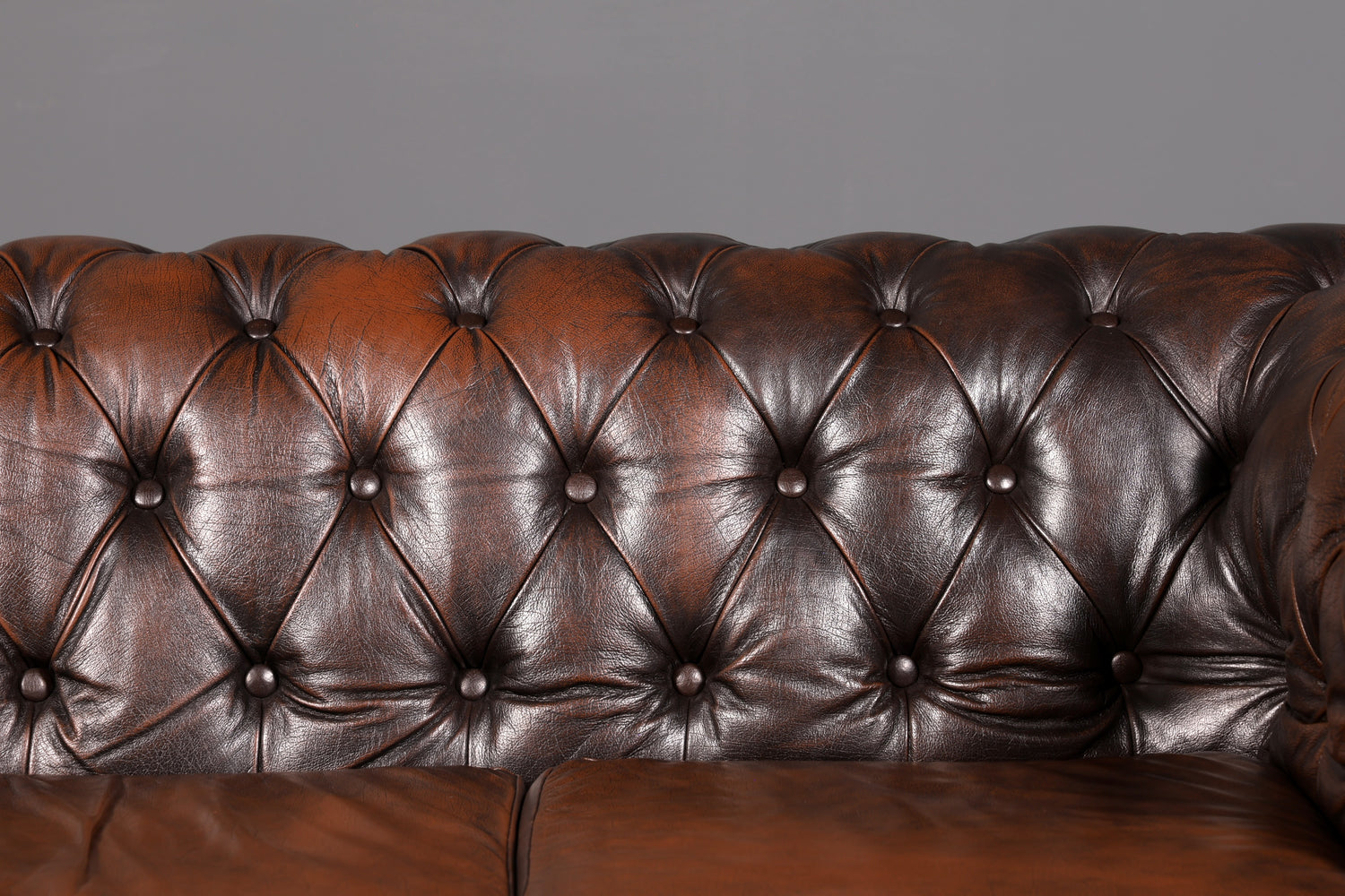 Wunderschönes Original Chesterfield Sofa 3-Sitzer Echt Leder Couch Englisch Ledersofa Vintage