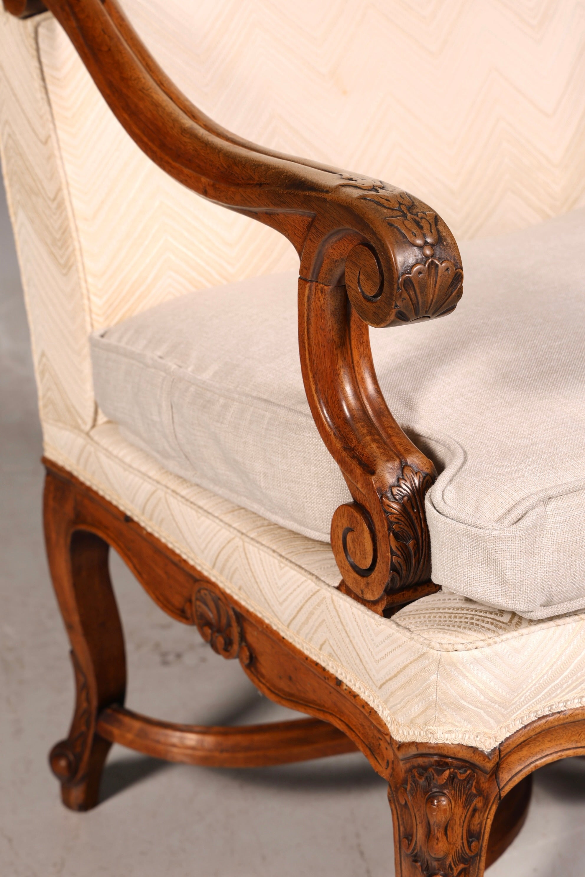 Elegant Louis Philippe Armchair, Gründerzeit Antique Armchair, Secretary Chair, Upholstered Armchair 2 of 2
