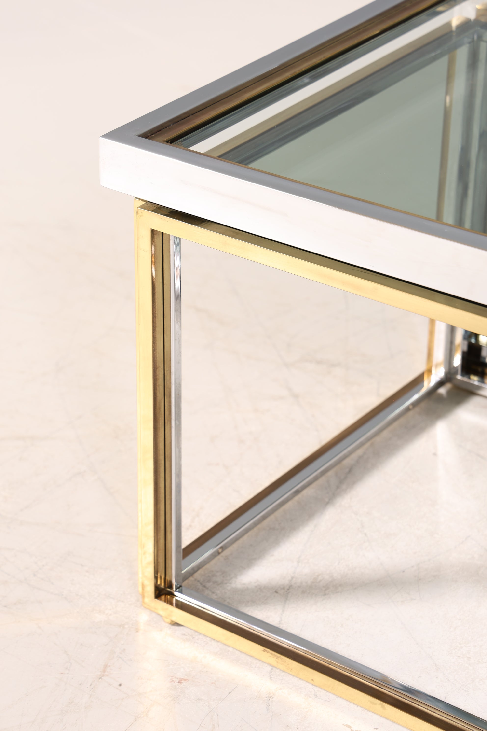 Wunderschöner Original Maison Charles Tisch Chrome Mid Century Coffee Table 70s Couchtisch 5-teilig Wohnzimmer Tisch