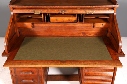 Wunderschöner Sekretär im Bauhaus Stil Art Deco Schreibtisch Schreibsekretär Rollladen Antik Vintage Eiche
