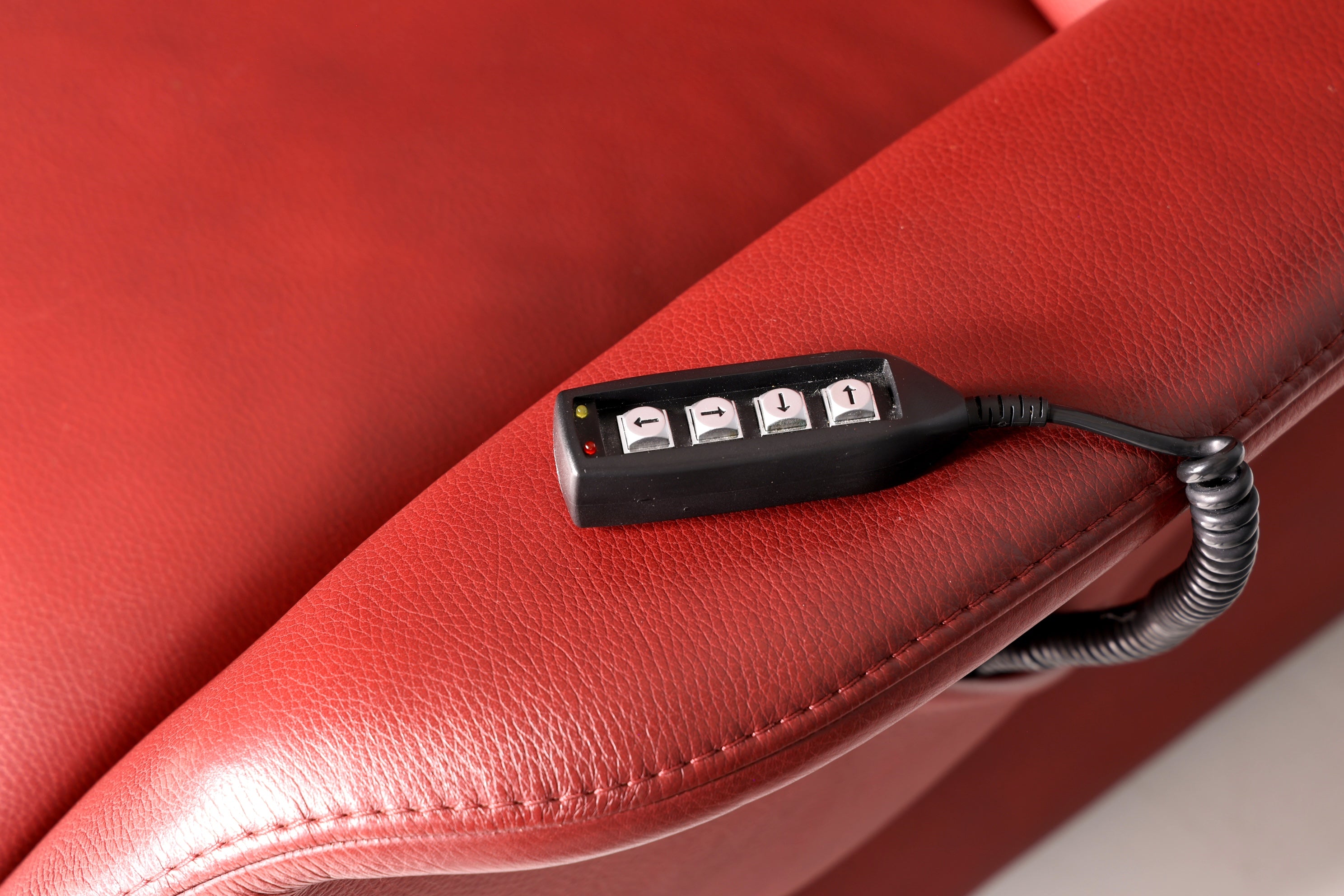 Edles Himolla Ledersofa Trapez 3-Sitzer Echt Leder Rot Relaxsofa Couch Sofa elektrisch verstellbar Vintage