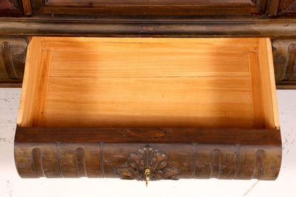 Beeindruckender Neorenaissance Bücherschrank Gründerzeit Vitrine Herrenzimmer Buffet Schrank Antik Massivholz