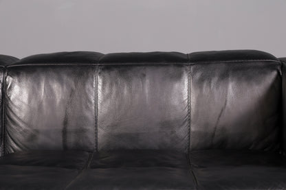 Edles MaxDivani Echtleder Sofa 3-Sitzer Designer Couch Italienisch Ledersofa Schwarz