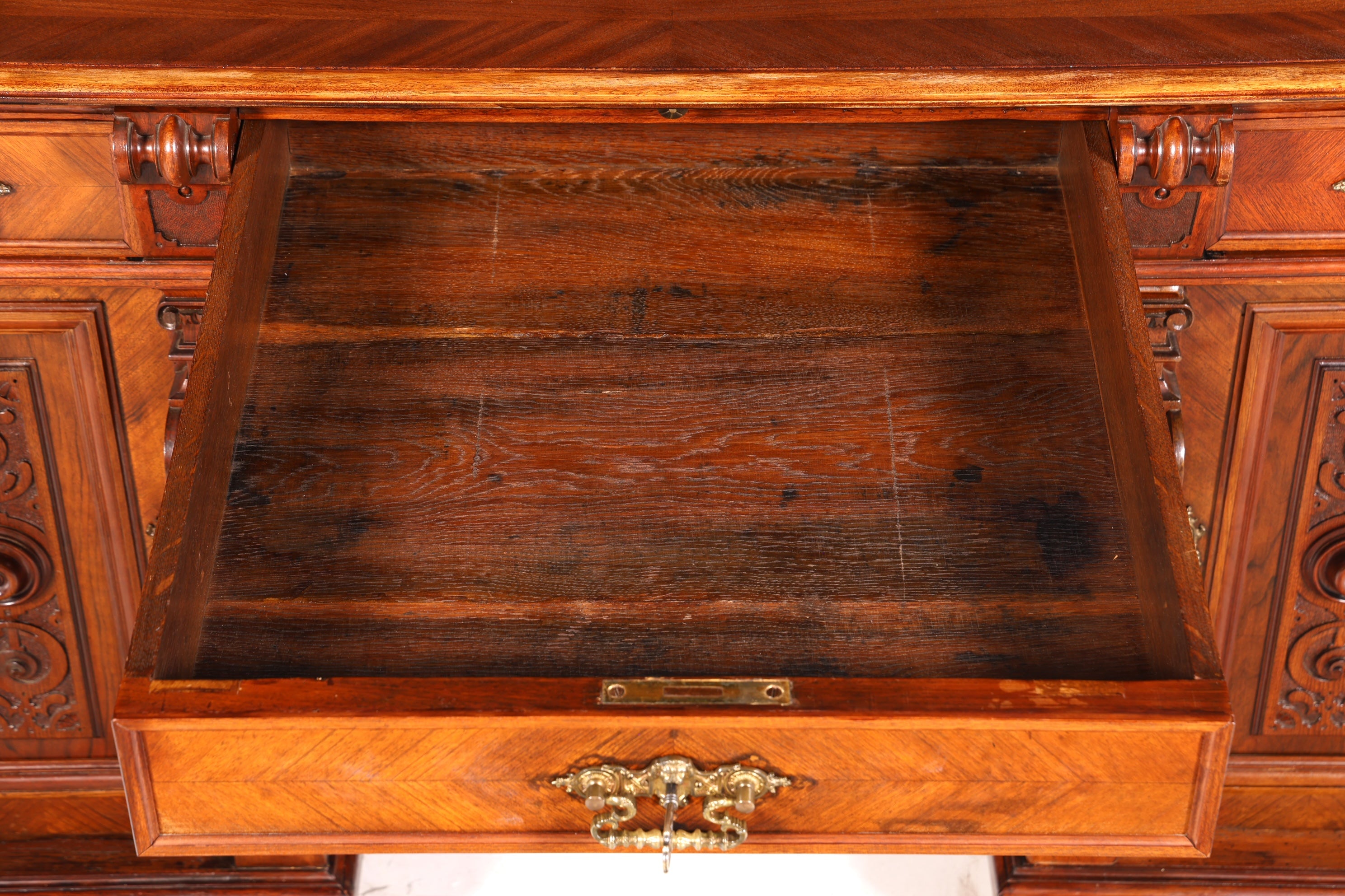 Traumhafter Gründerzeit Schreibtisch Jugendstil Bürotisch echt Holz Antik Desk