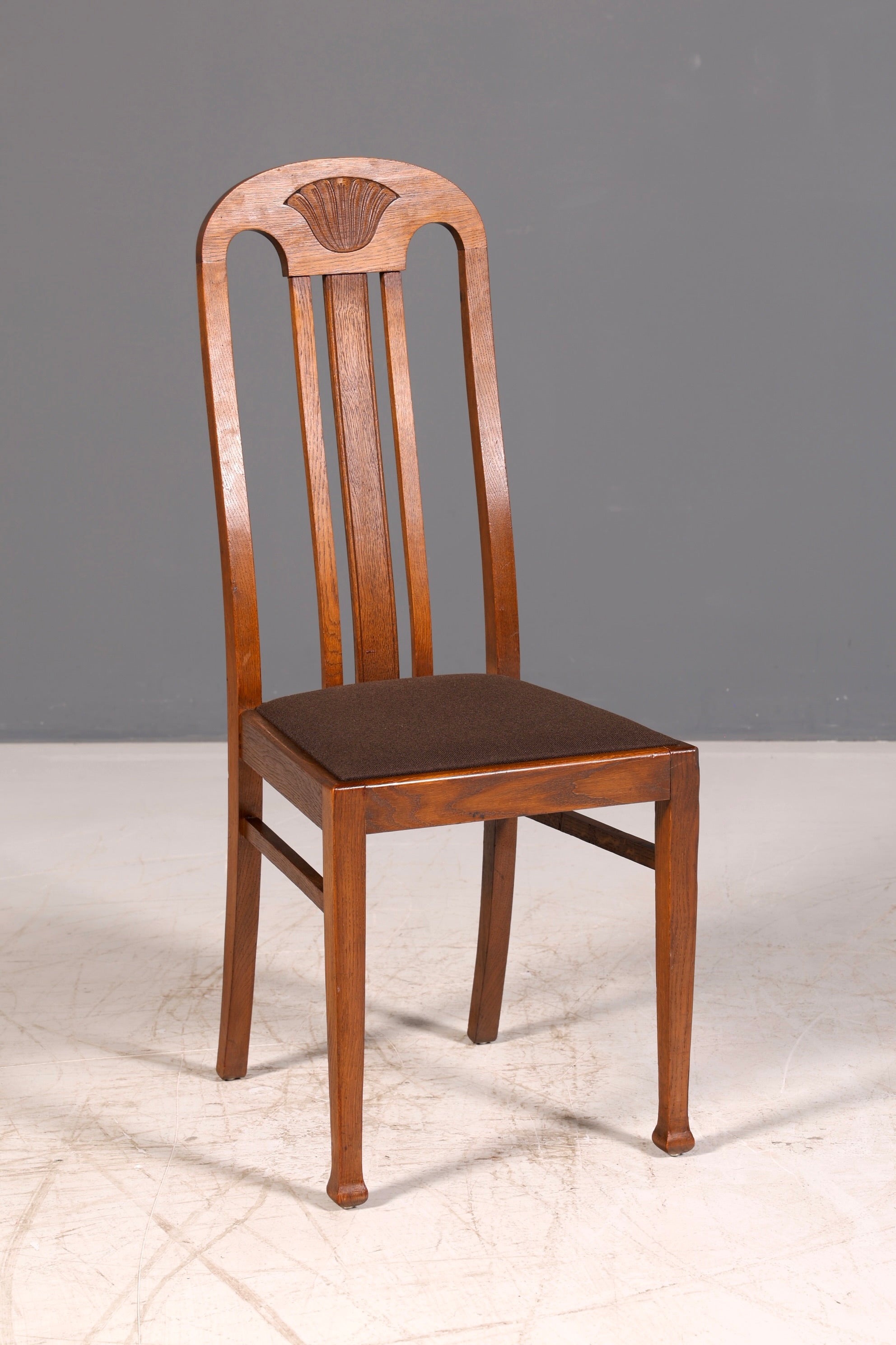 6x Wunderschöne Jugendstil Stühle Stuhl Set Antik Eiche Küchenstühle Esszimmerstühle um 1900