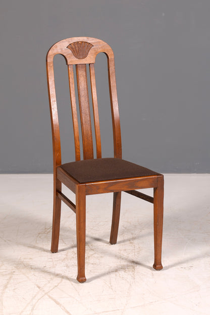 6x Wunderschöne Jugendstil Stühle Stuhl Set Antik Eiche Küchenstühle Esszimmerstühle um 1900