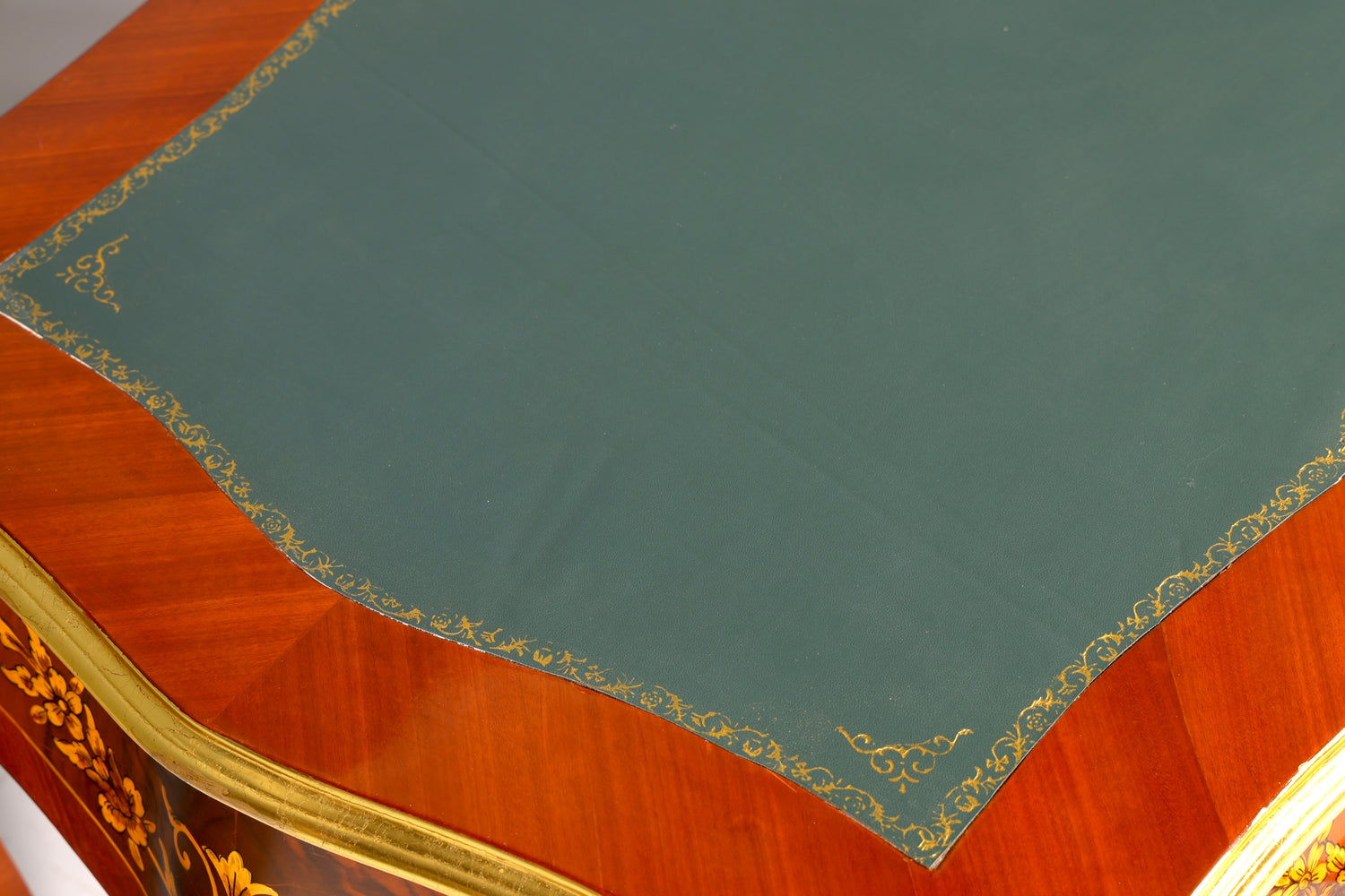 Prächtiger Louis XV Stil Schreibtisch French Desk Antik Stil Bürotisch Echt Holz Messing