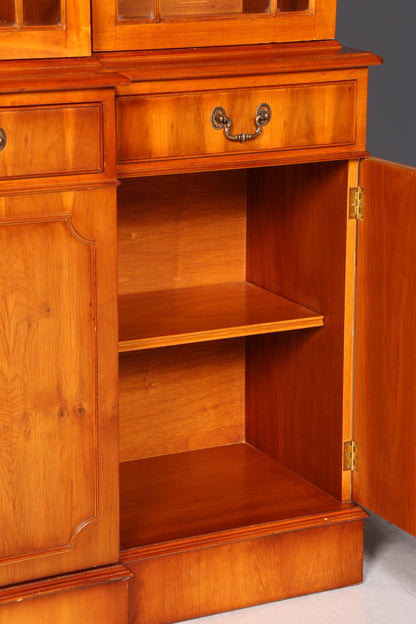 Wunderschöne Englische Vitrine Bücherschrank Buffet Englisch Eibe Glasvitrine Bibliothek Vitrinenschrank