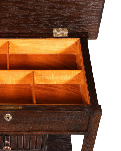 Hauptstadt Möblerei H816 Finish Schmuckkasten aus dunklem Holz mit unterteiltem Innenfach und Metallscharnier