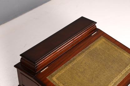 Wunderschöner Englischer Davenport Schreibtisch Desk Sekretär Lederauflage Kommode