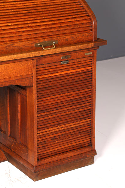 Wunderschöner Sekretär im Bauhaus Stil Art Deco Schreibtisch Schreibsekretär Rollladen Antik Vintage Eiche