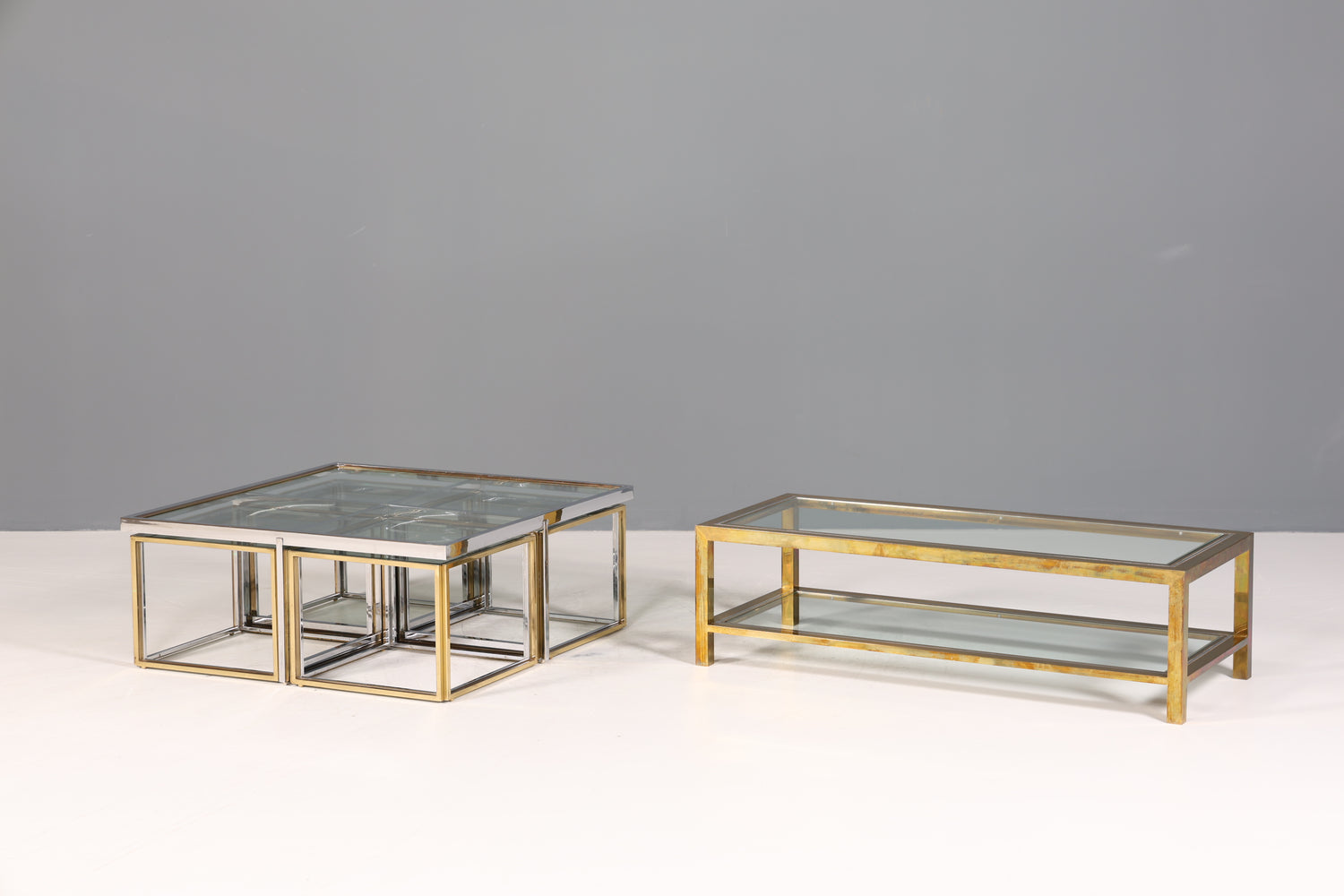 Wunderschöner Tisch im Maison Charles Stil Chrome Mid Century Coffee Table 70s Couchtisch Wohnzimmer Tisch
