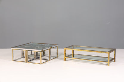 Wunderschöner Tisch im Maison Charles Stil Chrome Mid Century Coffee Table 70s Couchtisch Wohnzimmer Tisch