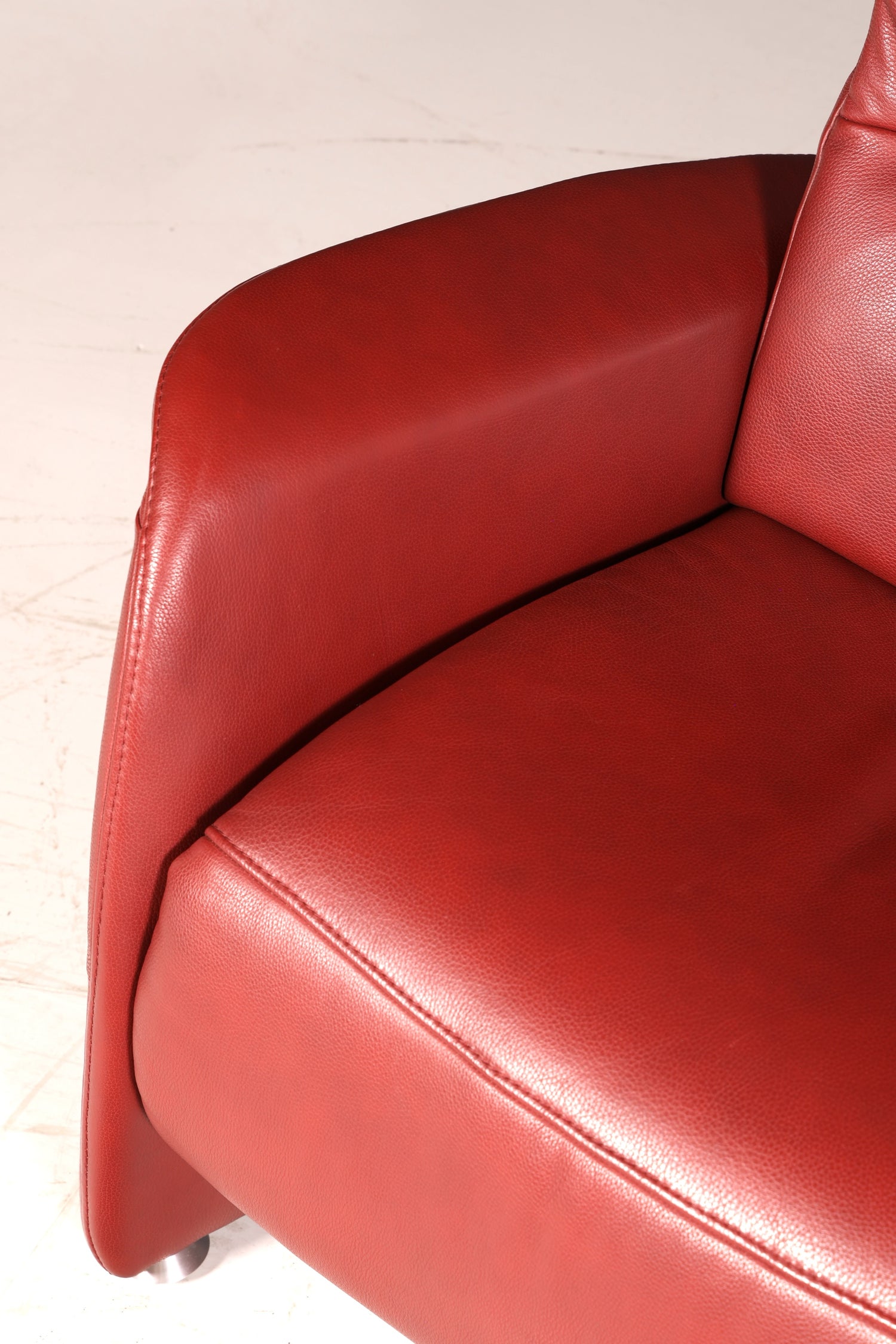 Edles Himolla Ledersofa Trapez 3-Sitzer Echt Leder Rot Relaxsofa Couch Sofa elektrisch verstellbar Vintage