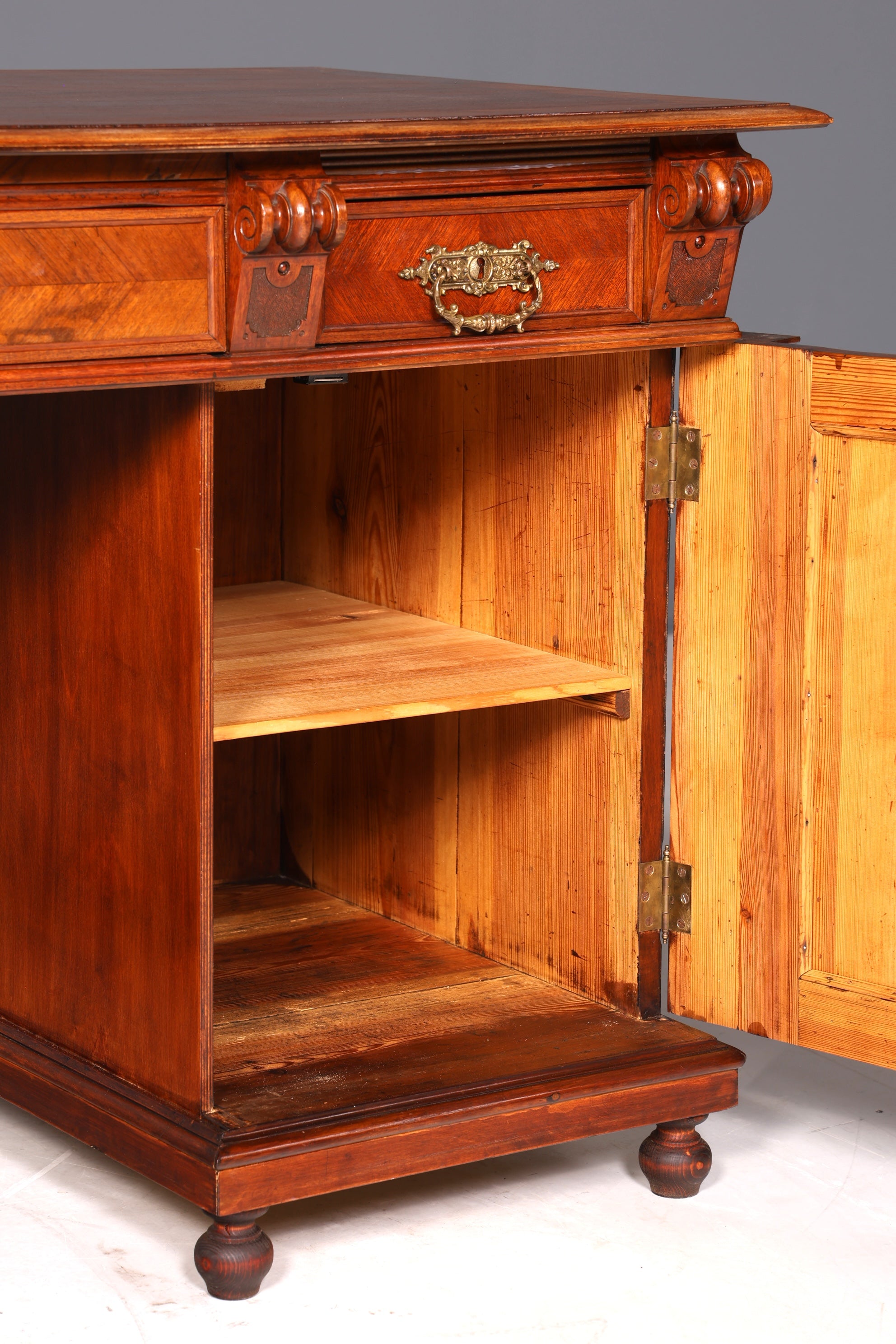 Traumhafter Gründerzeit Schreibtisch Jugendstil Bürotisch echt Holz Antik Desk