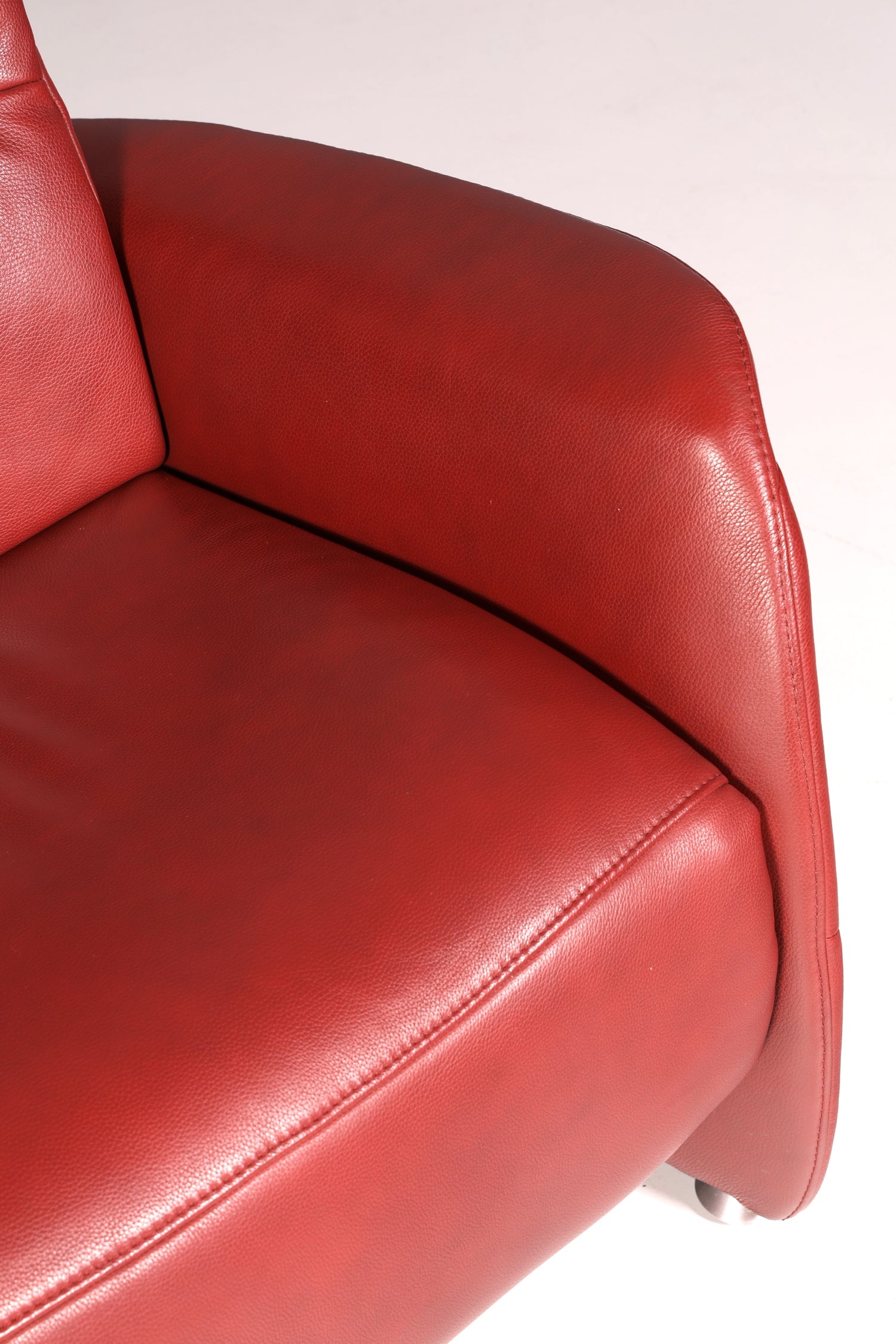 Edles Himolla Ledersofa Trapez 3-Sitzer Echt Leder Rot Relaxsofa Couch Sofa elektrisch verstellbar Vintage