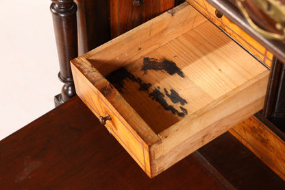 Wunderschöner Gründerzeit Sekretär Vertiko Nussbaum Highboard Louis Philippe Kommode Sekretär Schrank um 1880
