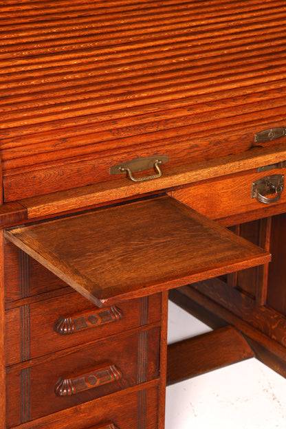 Wunderschöner Sekretär im Bauhaus Stil Art Deco Schreibtisch Schreibsekretär Rollladen Antik Vintage Eiche