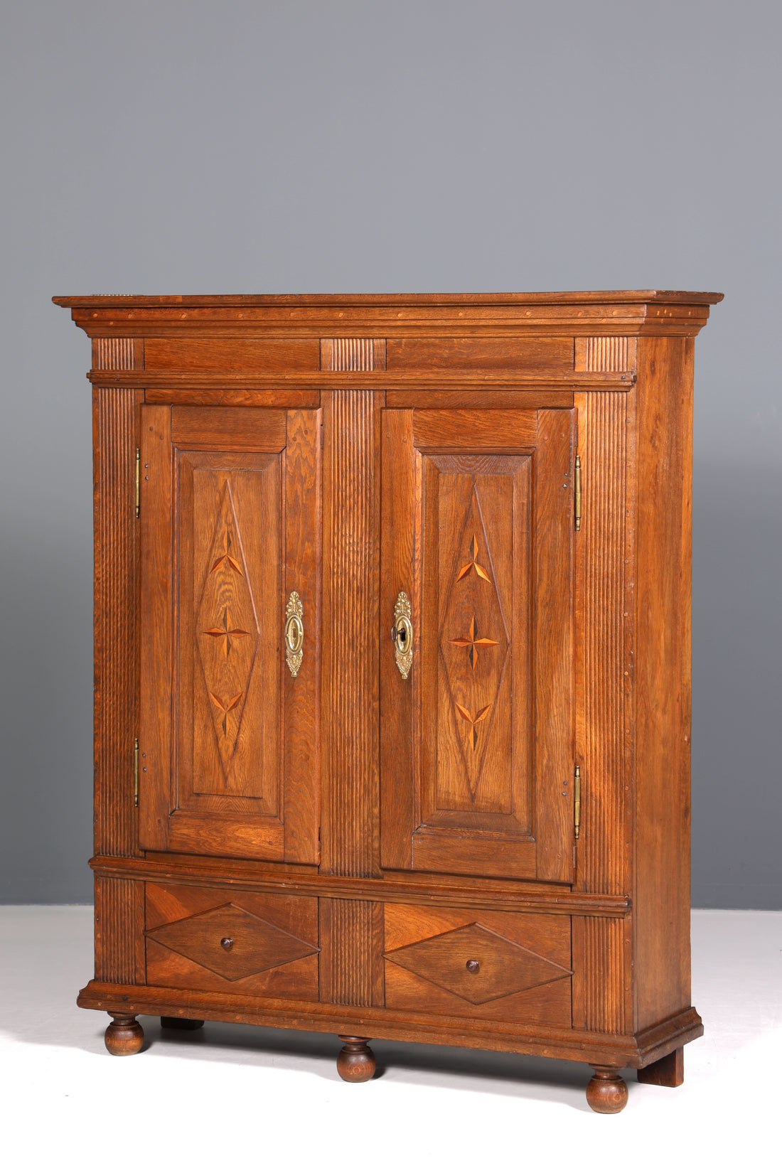 Wunderschöner Original Barock Schrank um 1780 massiv Holz Kleiderschrank Antik Wäscheschrank Eiche Dielenschrank