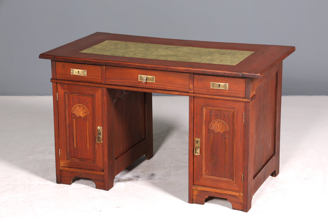 Traumhafter Jugendstil Schreibtisch Gründerzeit Bürotisch echt Holz Desk Office Table