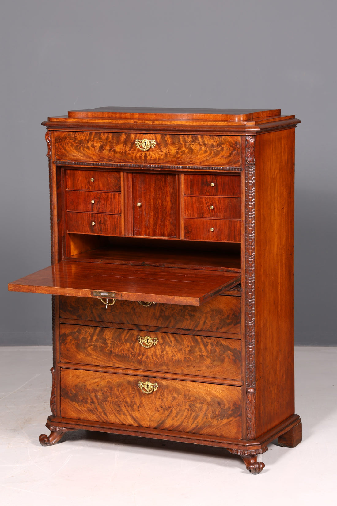 Stilvoller Louis Philippe Sekretär Vertiko Gründerzeit Kommode Schubladenkommode Antik um 1880 Chiffoniere