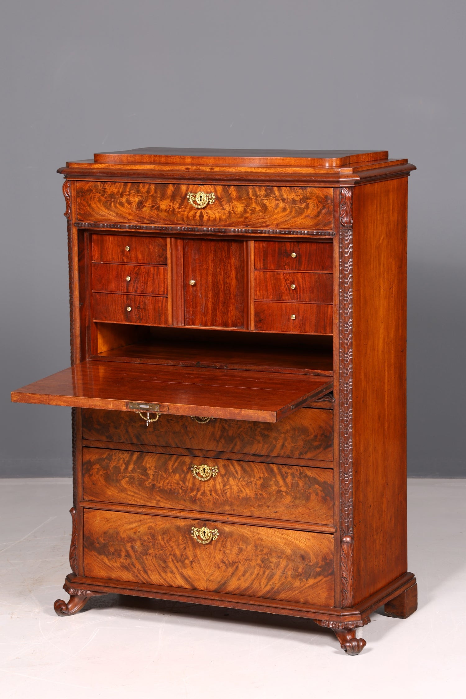 Stilvoller Louis Philippe Sekretär Vertiko Gründerzeit Kommode Schubladenkommode Antik um 1880 Chiffoniere