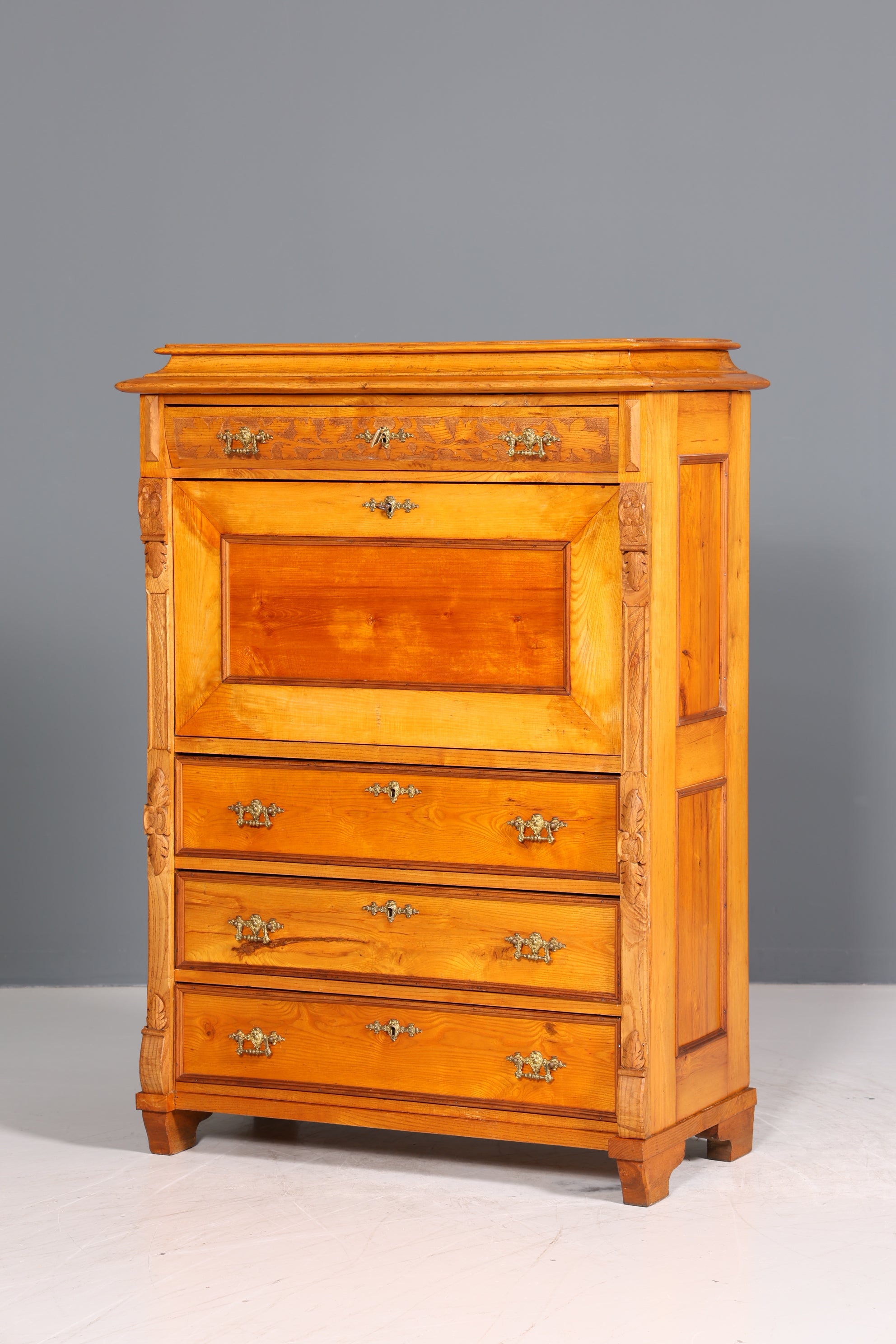 Wunderschöner Gründerzeit Sekretär Vertiko Highboard Louis Philippe Kommode Sekretär Schrank um 1880
