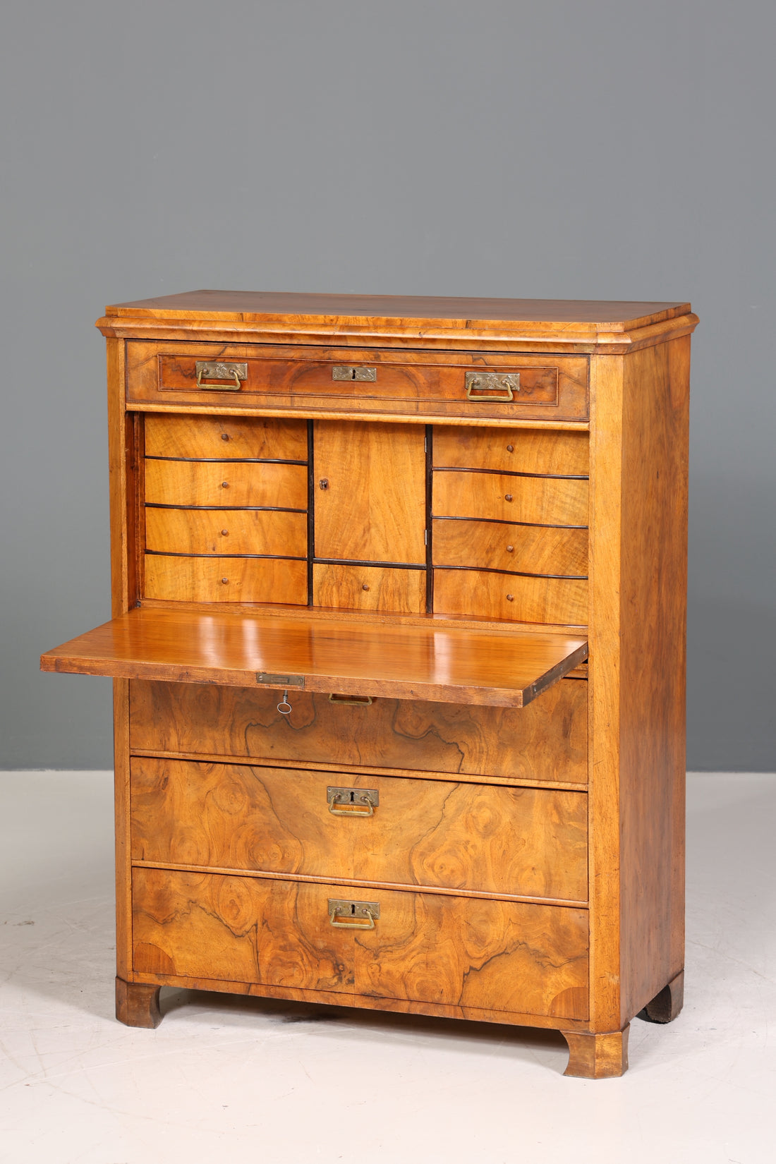 Stilvoller Gründerzeit Sekretär Vertiko Highboard Louis Philippe Vertiko Kommode um 1880