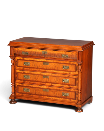 Hauptstadt Möblerei antike Gründerzeit Kommode im Louis Philippe Stil aus massivem Holz mit Messingbeschlägen