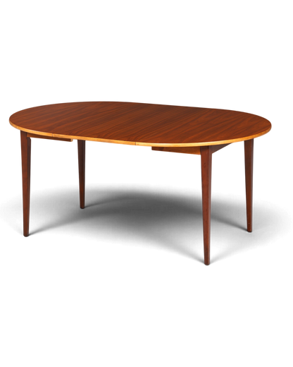 Hauptstadt Möblerei Mid Century esintili, ahşap, yuvarlak ve genişletilebilir vintage yemek masası