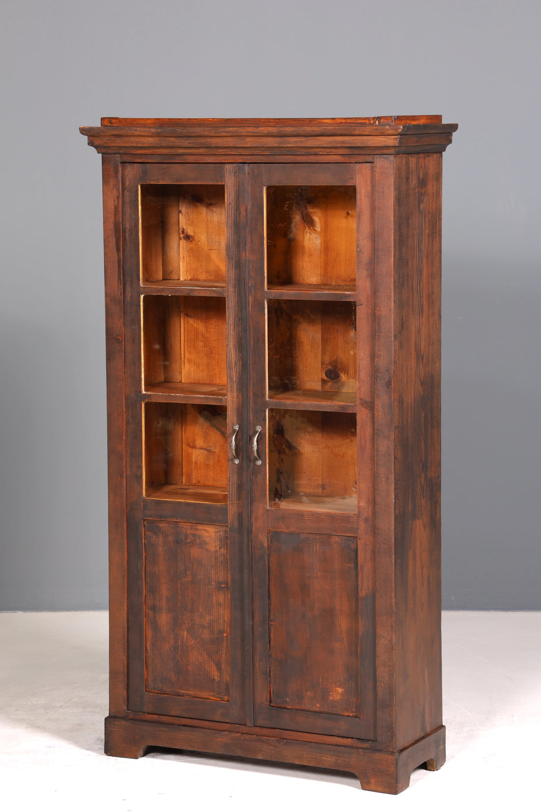 Traumhafte Jugendstil Vitrine Antike Holz Bücherschrank Eiche Antik Schrank Geschirrschrank