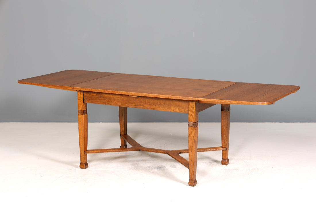 Wunderschöner Jugendstil Tisch ausziehbarer Eiche Holz Küchentisch Antik Esstisch
