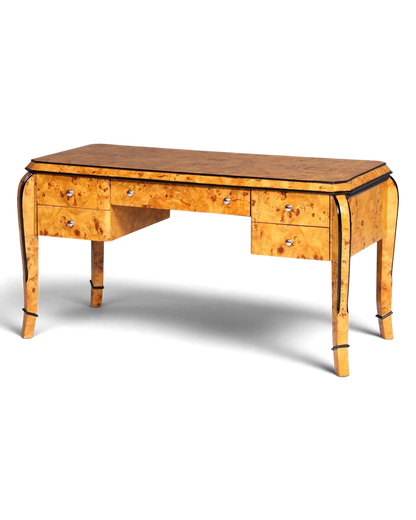 Wunderschöner Art Deco Stil Schreibtisch Bürotisch Antik Stil Birke Office Desk
