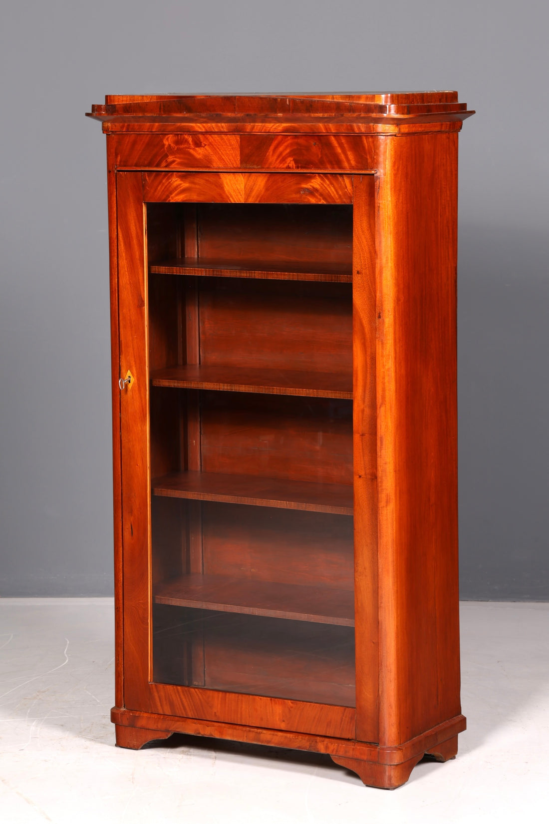 Traumhafte Louis Philippe Vitrine Antik Biedermeier Schrank Echt Holz um 1880 Glasvitrine Vintage
