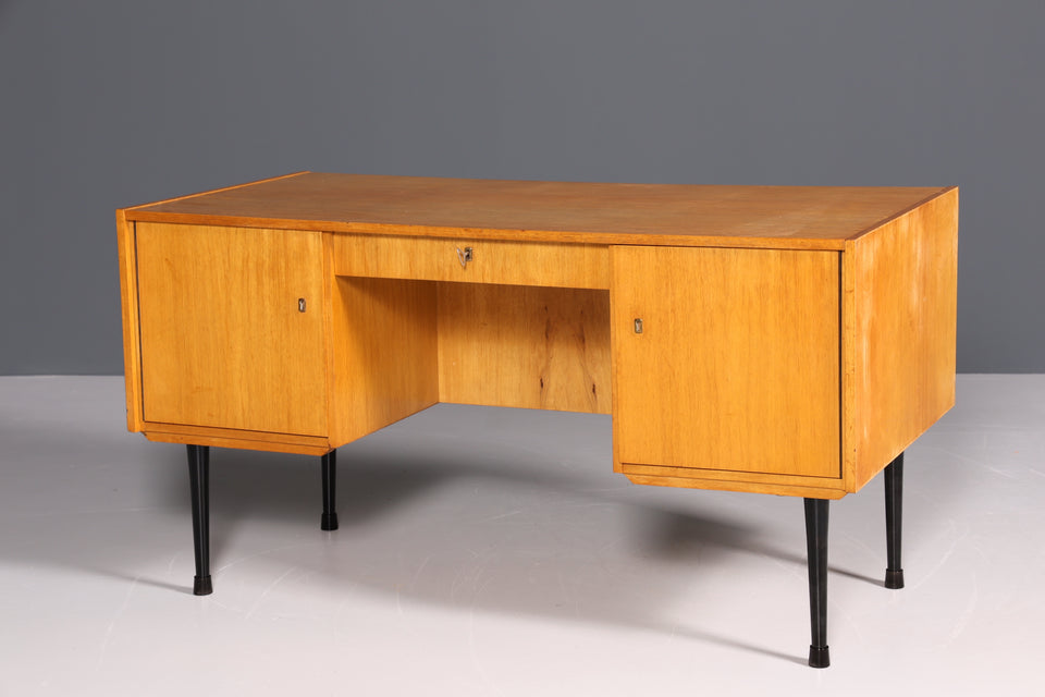 Schlichter Mid Century Schreibtisch Danish Design echt Holz Vintage Desk