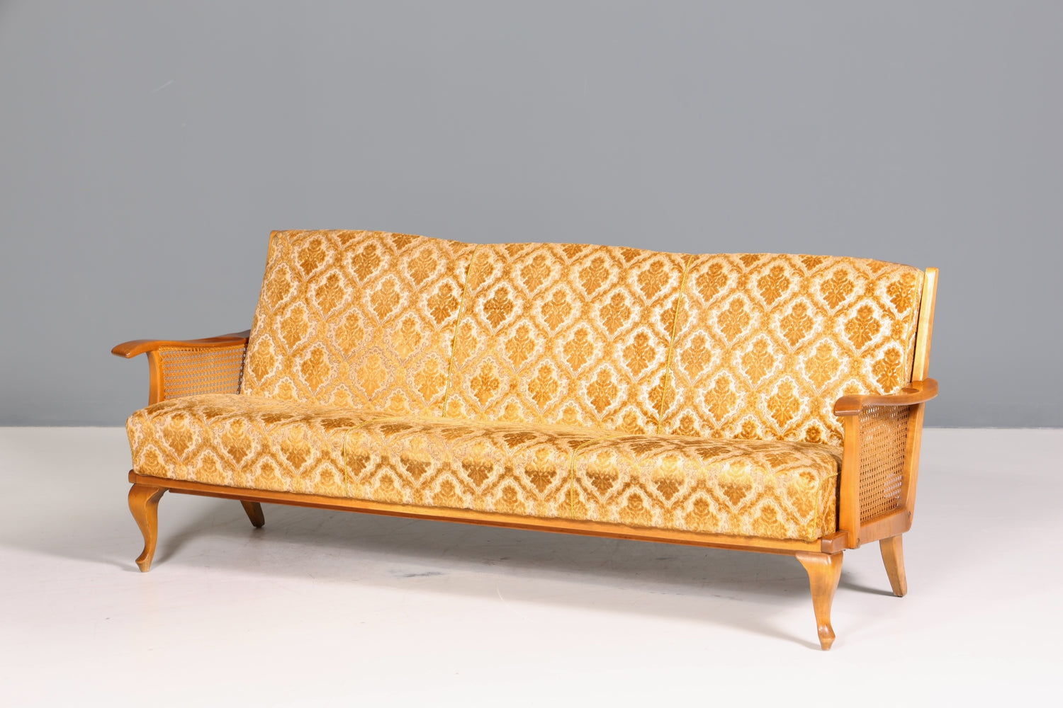 Wunderschönes Chippendale Sofa Barock Stil Wiener Geflecht Schlafsofa 3-Sitzer Couch Gästebett