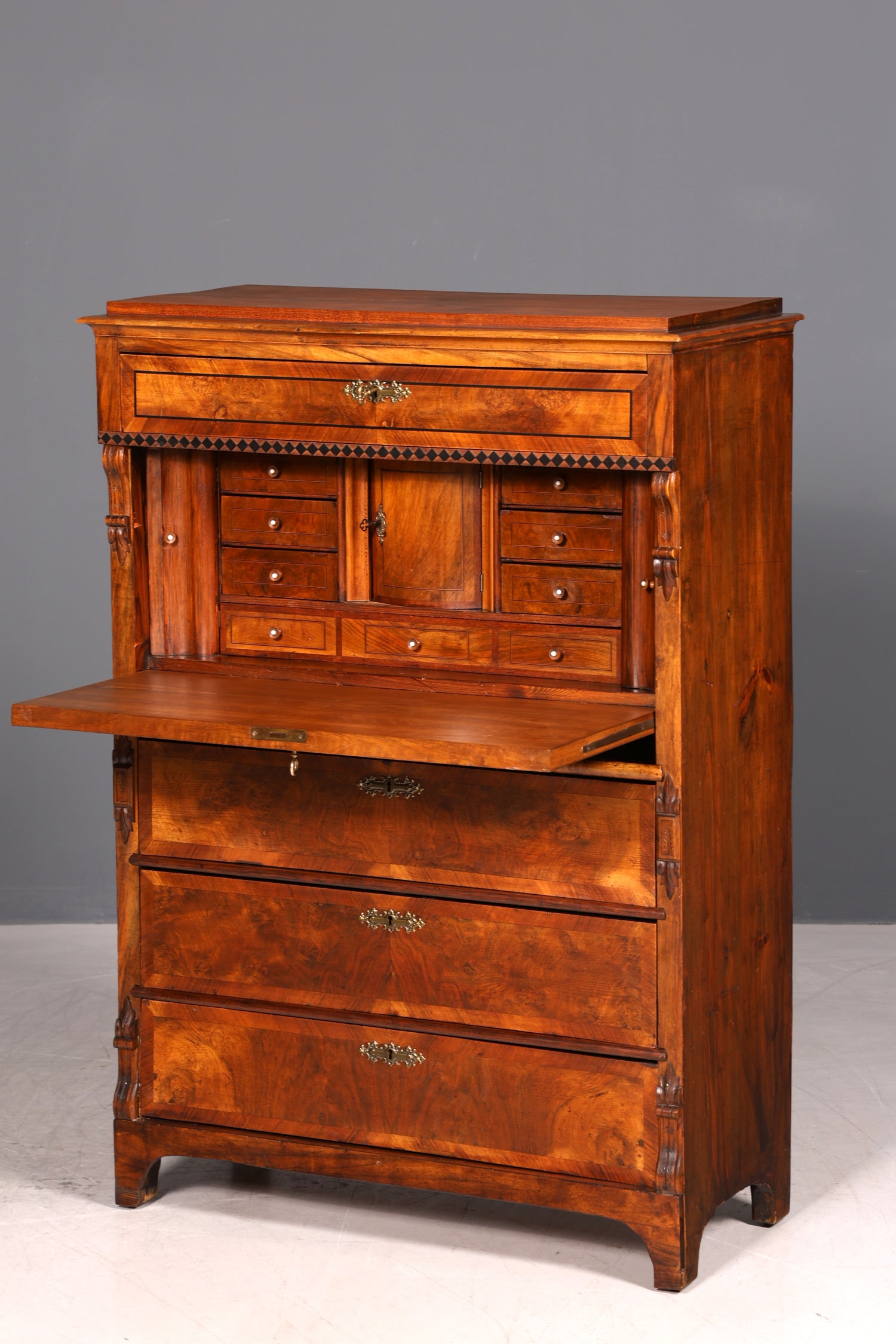 Stilvoller Gründerzeit Sekretär Kommode Jugendstil Schubladenkommode Antik Vertiko