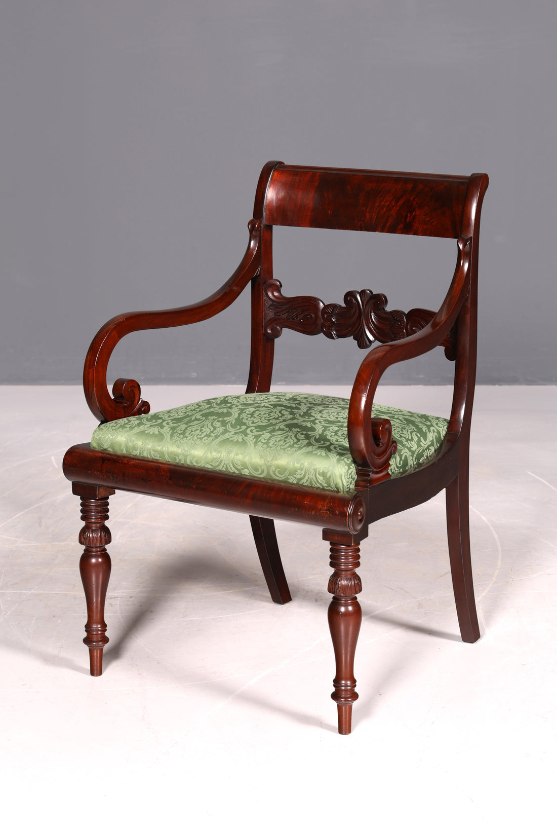 Wunderschöner Englischer Stuhl UK Küchenstuhl Antik Mahagoni Sekretär Stuhl Polsterstuhl 2 von 2