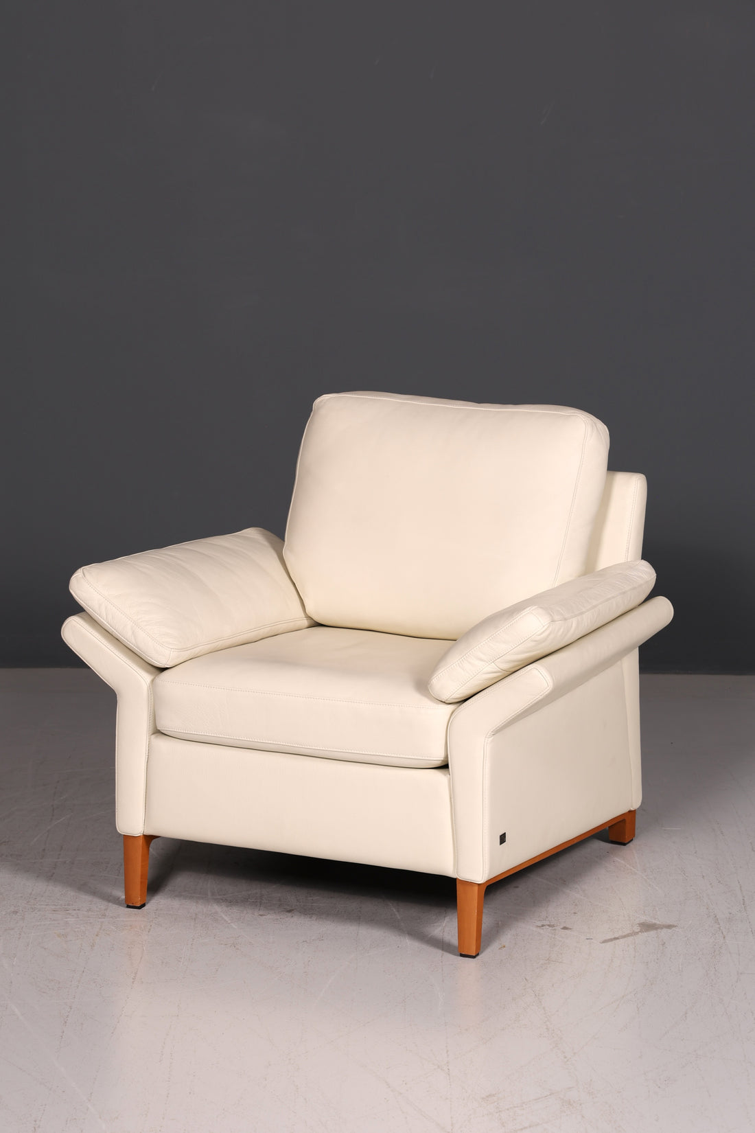Wunderschöner Original Rolf Benz Sessel Modell 3300 Creme Echtleder Ledersessel Designer Loungesessel