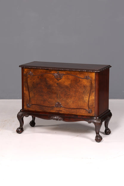 Wunderschöner Chippendale Schrank Barock Stil Klappschrank Kommode Truhe Antik Massivholz